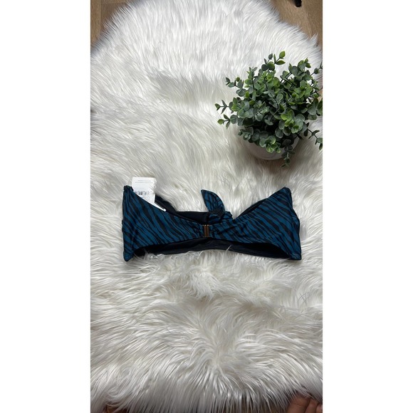 NWT Faithfull The Brand Womens Tropez Bikini Top Blance Animal Print Blue Size L - Picture 5 of 6